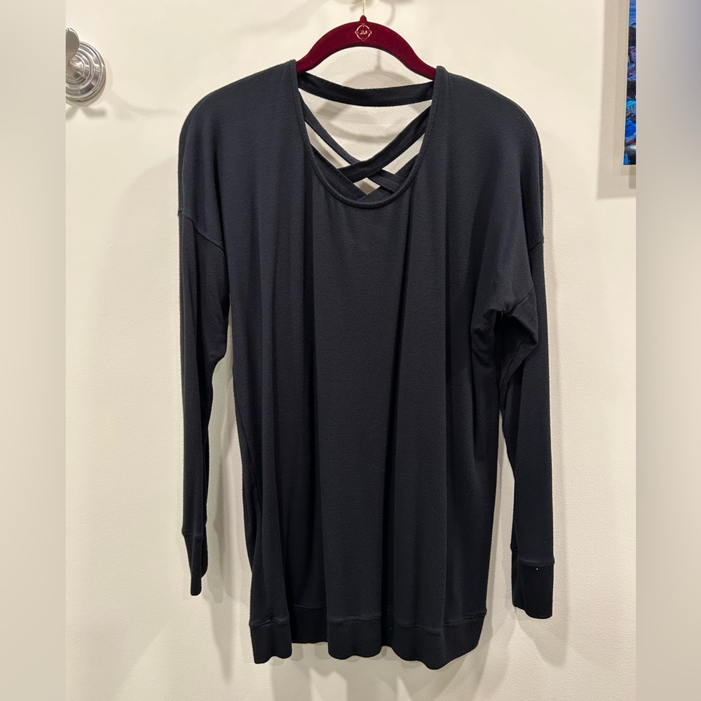 Athleta Crisscross Back Top Black size M